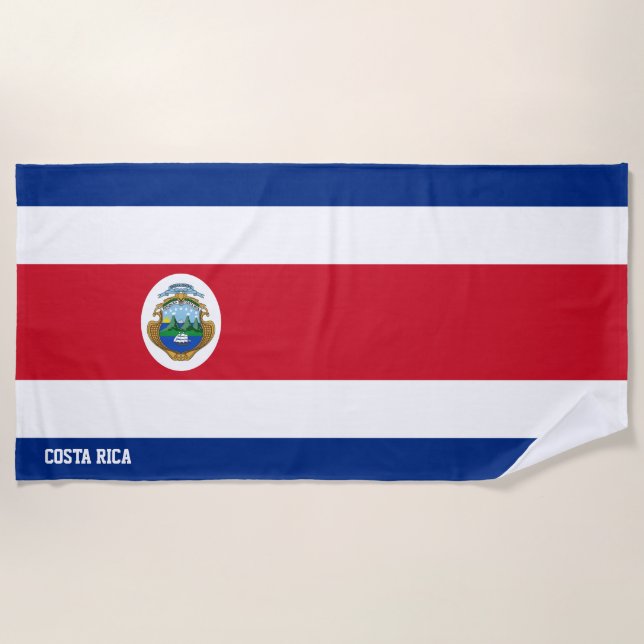Serviette De Plage Costa Rica Drapeau Splendide Patriotique (Devant)