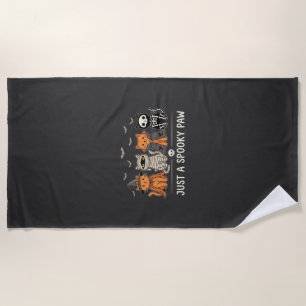 Serviette De Plage Costume de chat Halloween Spooky Paw Vector Design