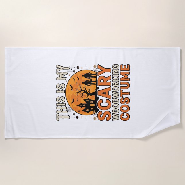 Serviette De Plage Costume de menuiserie effrayant Halloween Design V (Devant)