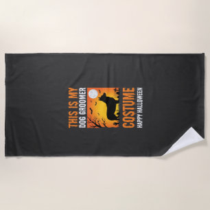 Serviette De Plage Costume de toiletteur pour chien Halloween Silhoue