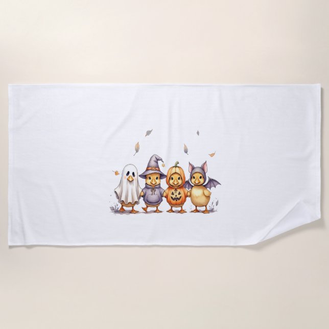 Serviette De Plage Costume Halloween Cute Ducklings (Devant)