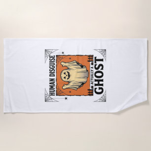 Serviette De Plage Costume Humain Fantôme Humour Halloween Vintage_1