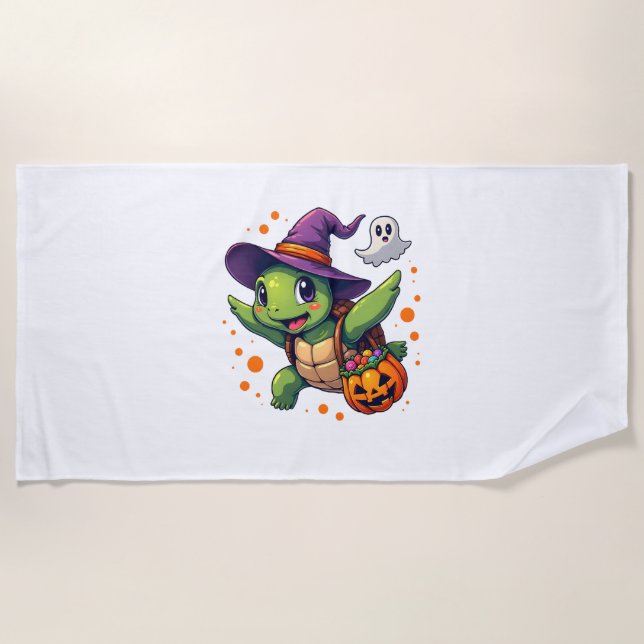 Serviette De Plage Costume Tortue Halloween Tortue Hommes Femmes Enfa (Devant)