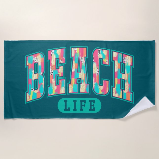 Serviette de plage côtière pour vacances d'été, jo (Devant)