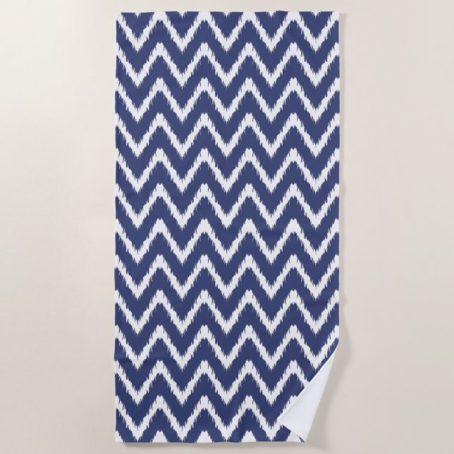 Serviette De Plage Cottage Sud Blueberry Chevrons (Devant)