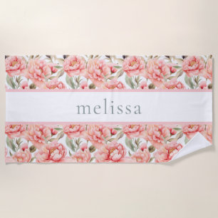 Serviette De Plage Cottagecore floral transparent personnalisé