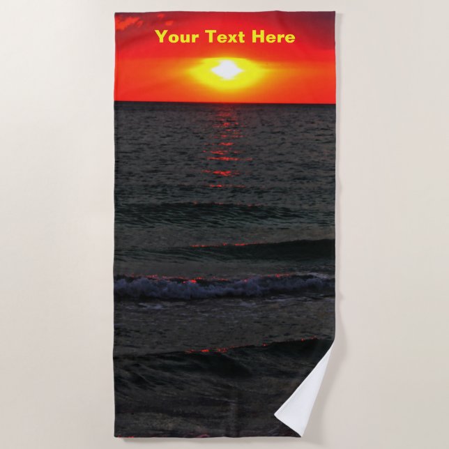 Serviette De Plage Couché de soleil de Floride (Devant)