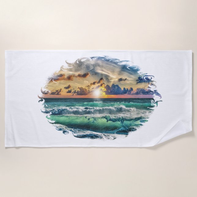 Serviette De Plage Coucher de soleil (Devant)