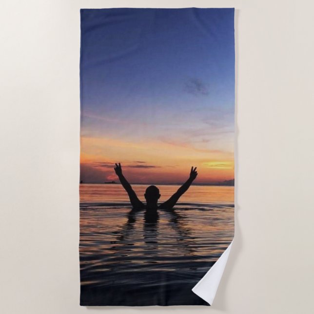 Serviette De Plage Coucher de soleil exubérant Leyte Philippines  (Devant)