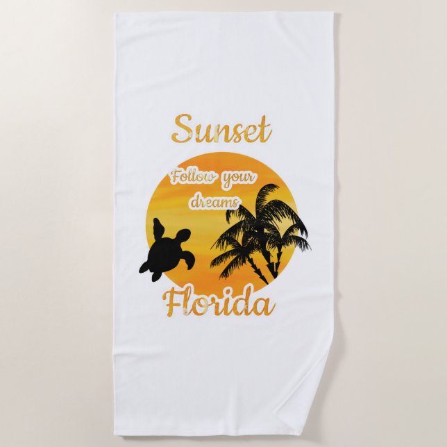 Serviette De Plage Coucher de soleil mignon en Floride   (Devant)