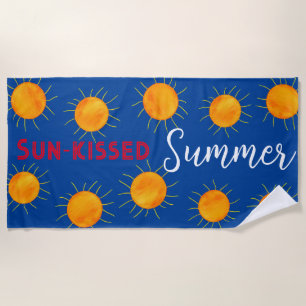Serviette De Plage Coucher de soleil orange rouge Été