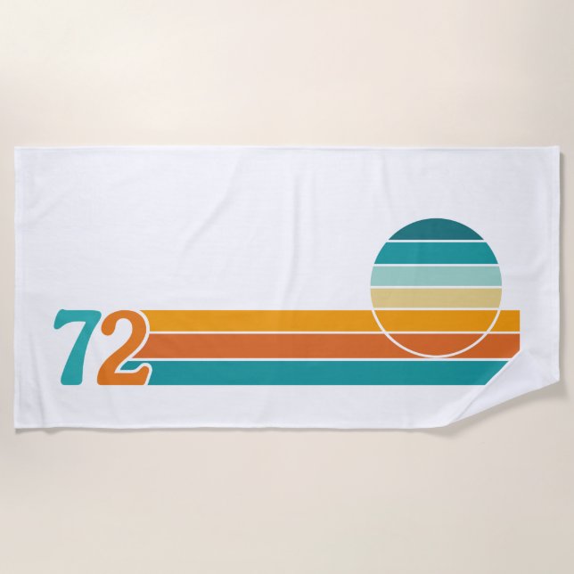 Serviette De Plage Coucher de soleil rétro 72 (Devant)