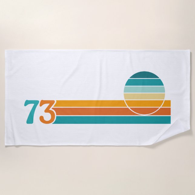 Serviette De Plage Coucher de soleil rétro 73 (Devant)