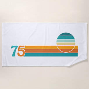 Serviette De Plage Coucher de soleil rétro 75