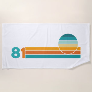 Serviette De Plage Coucher de soleil rétro 81