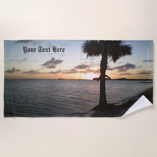Serviette De Plage Coucher De Soleil Sur La Plage (Devant)