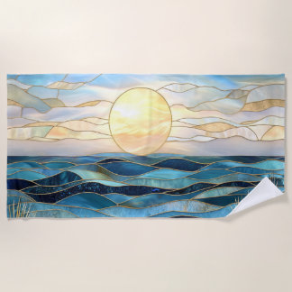 Serviette de plage Coucher de soleil sur l'océan e