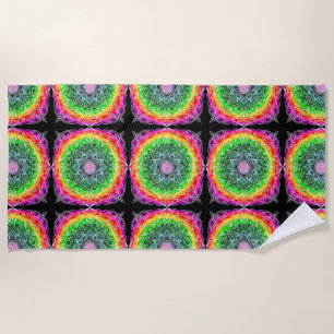Serviette De Plage Couleur éclater Rainbow Prism Mandala