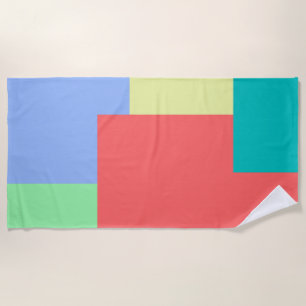 Serviette De Plage Couleur géométrique minimaliste Couleurs lumineuse