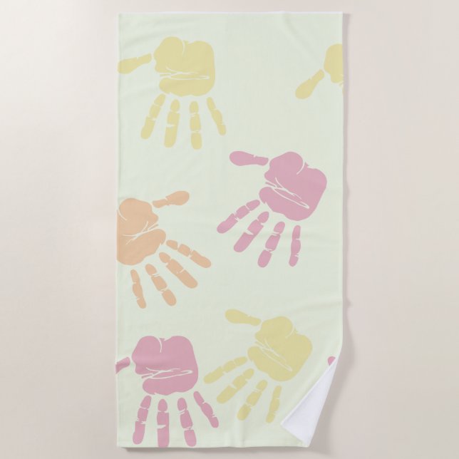 Serviette De Plage couleur mains (Devant)