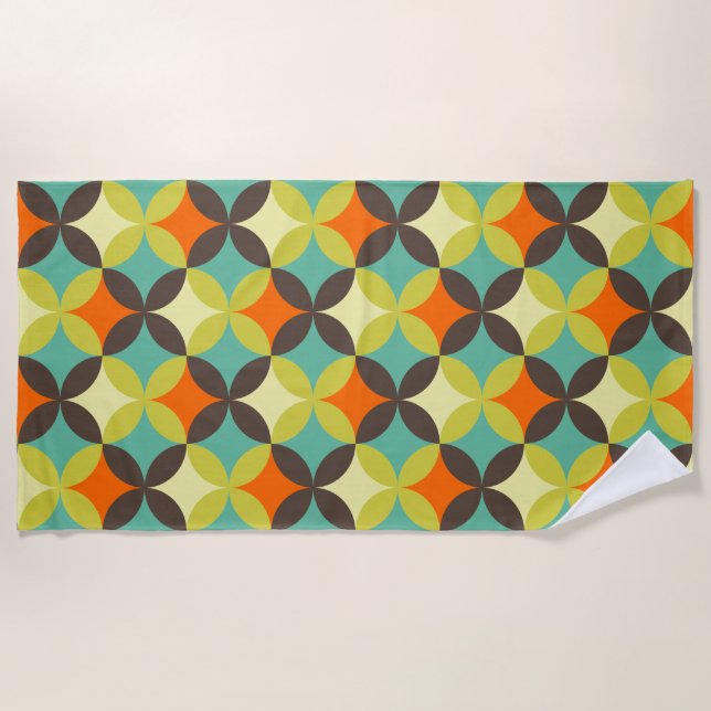 Serviette De Plage Couleur motif rétro (Devant)