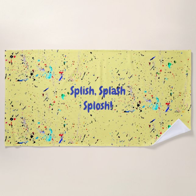 Serviette De Plage Couleur personnalisée amusante de l'art Abstrait (Devant)