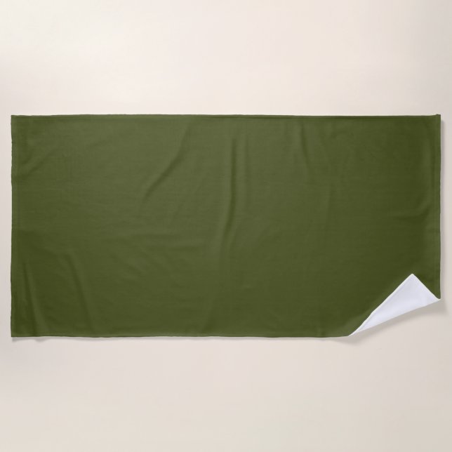 Serviette De Plage Couleur solide verte de l'Armée (Devant)