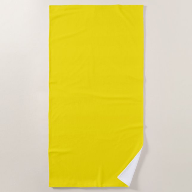 Serviette De Plage Couleur uni jaune canari (Devant)