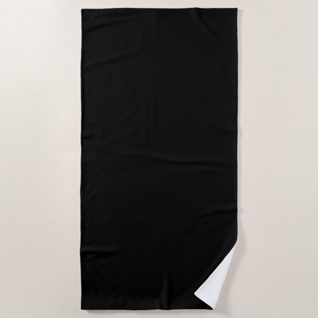 Serviette De Plage Couleur unie noir simple (Devant)