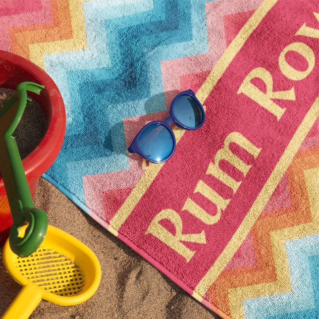 Serviette de plage couleur vive personnalisée - Te (Créateur téléchargé)