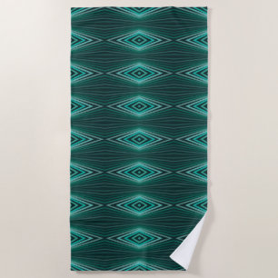Serviette De Plage Couleurs Aquatiques En Bandes De Peinture Aquarell