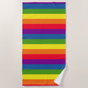 Serviette De Plage Couleurs arc-en-ciel colorées rayures