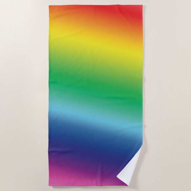 Serviette De Plage Couleurs arc-en-ciel moderne gay pride drapeau mot (Devant)