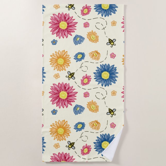 Serviette De Plage Couleurs du ressort (Devant)