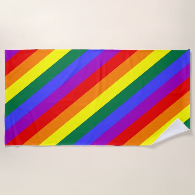 Serviette De Plage Couleurs LGBT Intense (Devant)