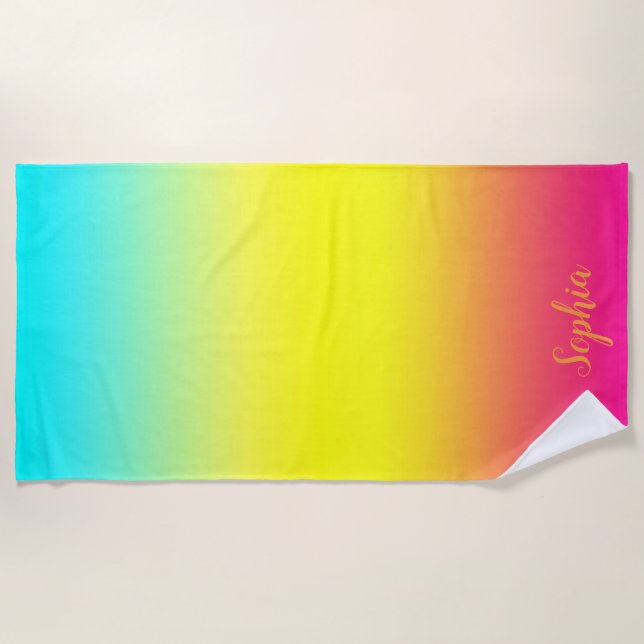 Serviette De Plage Couleurs ombres magiques Rainbow personnalisées  (Devant)