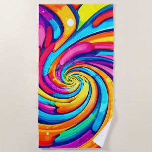 Serviette De Plage Couleurs torride, Spirale psychédélique, Chao colo