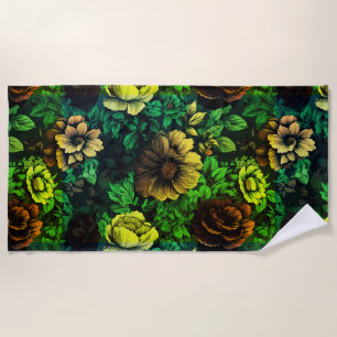 Serviette De Plage Couleurs uniques Vintage imprimé floral