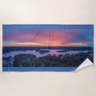 Serviette De Plage Country Pond Sunrise Beach Towel 70" x 35"