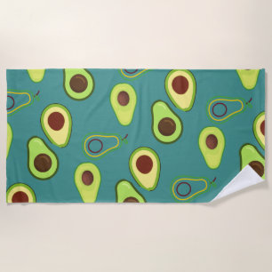 Serviette De Plage Coupe de Kawaii Avocado coupe été Motif dégradé