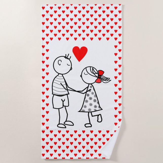 Serviette De Plage Couple Beach Towel Love (Devant)