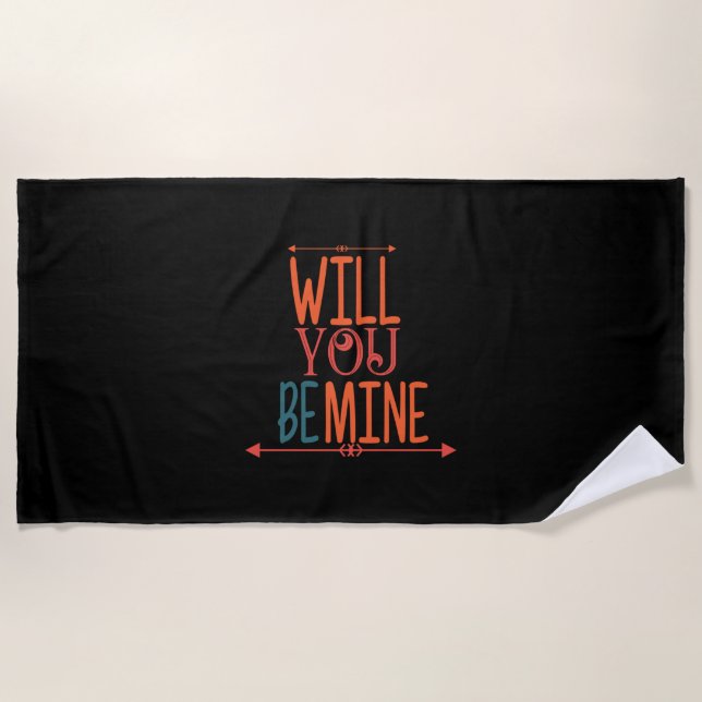 Serviette De Plage Couple Cadeau Serez-Vous À Moi (Devant)