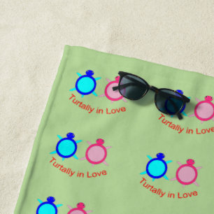 Serviette De Plage Couple de tortue mignonne