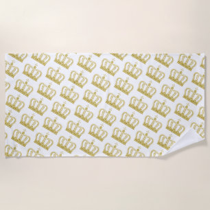 Serviette De Plage Couronne d'or - luxe royal