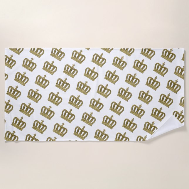 Serviette De Plage Couronne dorée - luxe royal 2 (Devant)