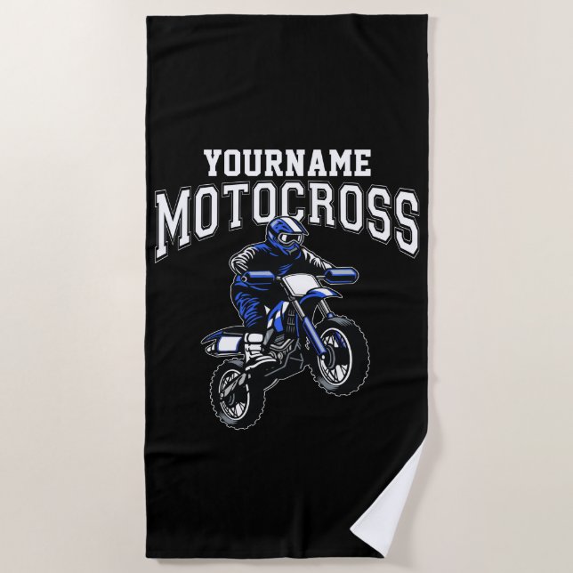 Serviette De Plage Course Motocross Dirt Bike Rider personnalisée  (Devant)