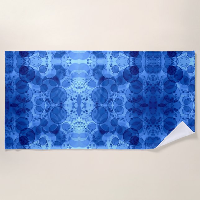 Serviette De Plage Couverture à motif bulle bleue (Devant)