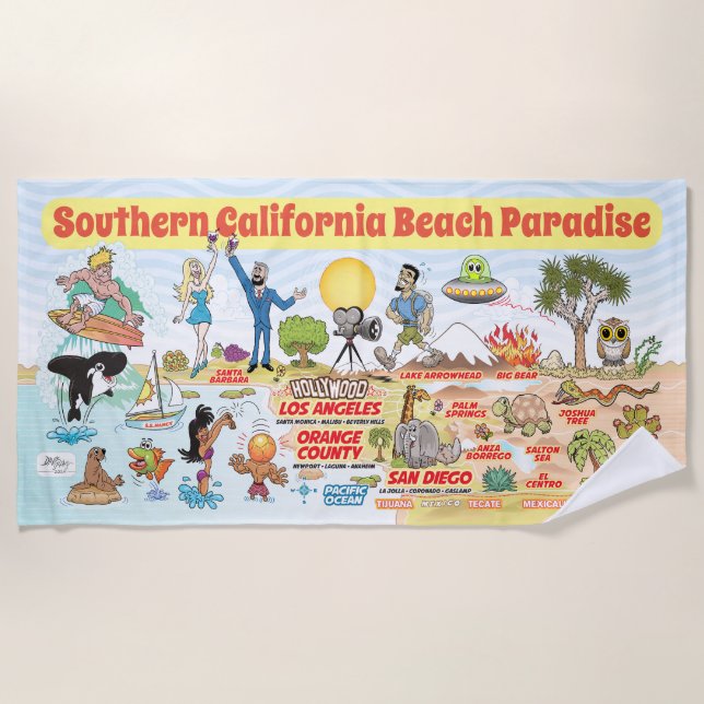 Serviette De Plage Couverture de la Californie du Sud (Devant)