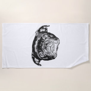 Serviette De Plage Couverture de natation pour Pug d'hiver
