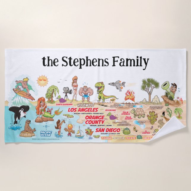 Serviette De Plage Couverture de plage personnalisée SoCal Sunset (Devant)